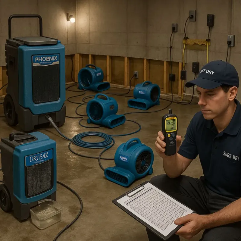 Structural Drying and Dehumidification process in Liberty, PA